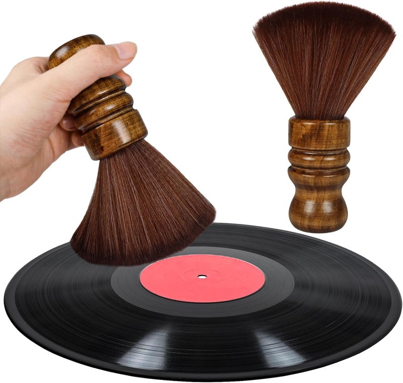 Nokiils Vinyl Record Cleaner Brush, Anti Static Dust Remover with Fine Fiber Bristles, Wood Record Brush Accessories for Vinyl Albums LP CD Cartridge (Dark Brown) - Image 1